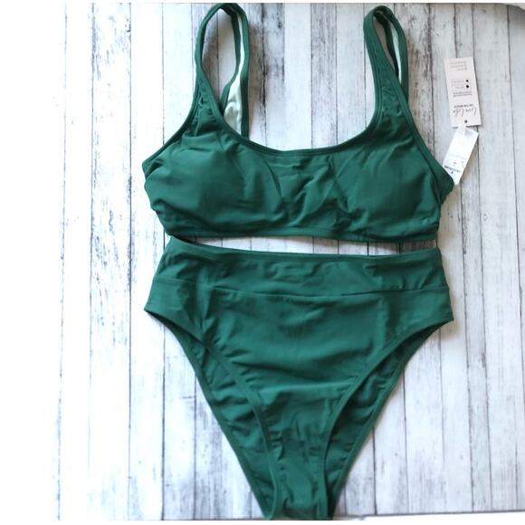 Cupshe two piece bathing suit | Green | Size Small - Picture 1 of 5
